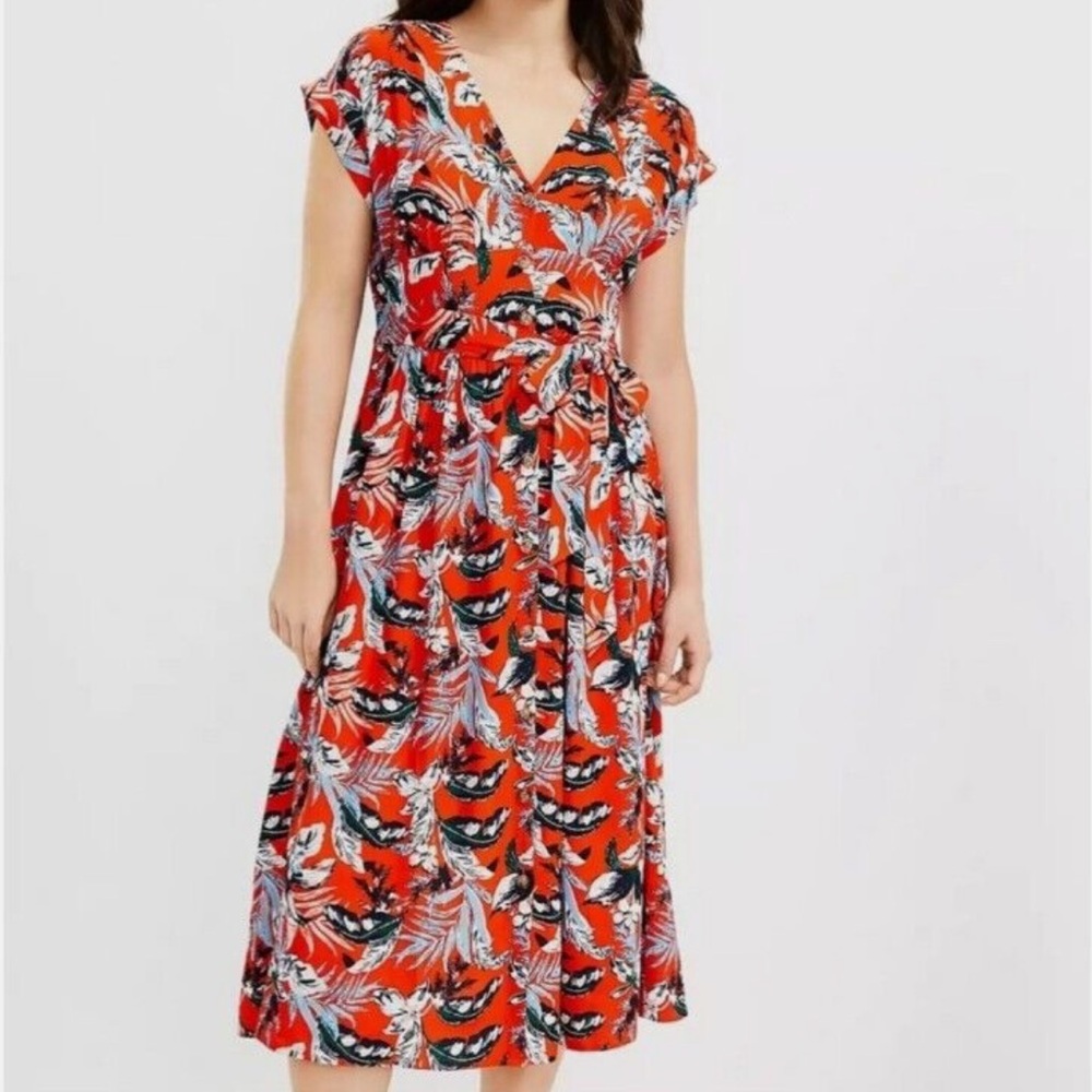 LOFT Spring Tropics Midi Sundress - Sz 2